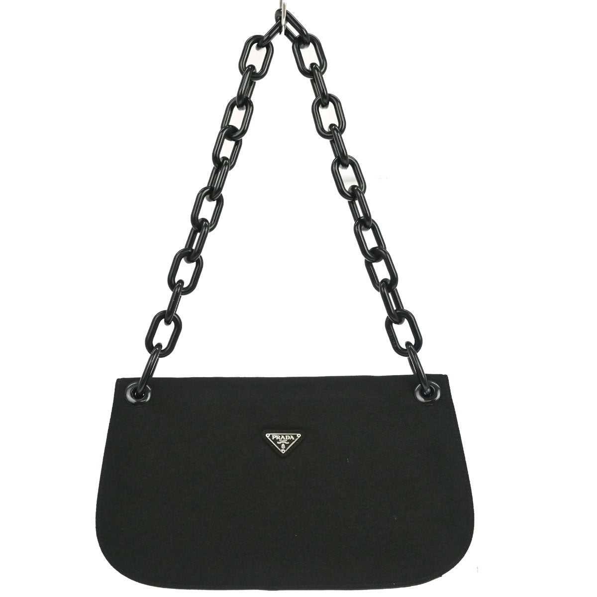Prada Borsa a Spalla in Jersey Nero Vintage