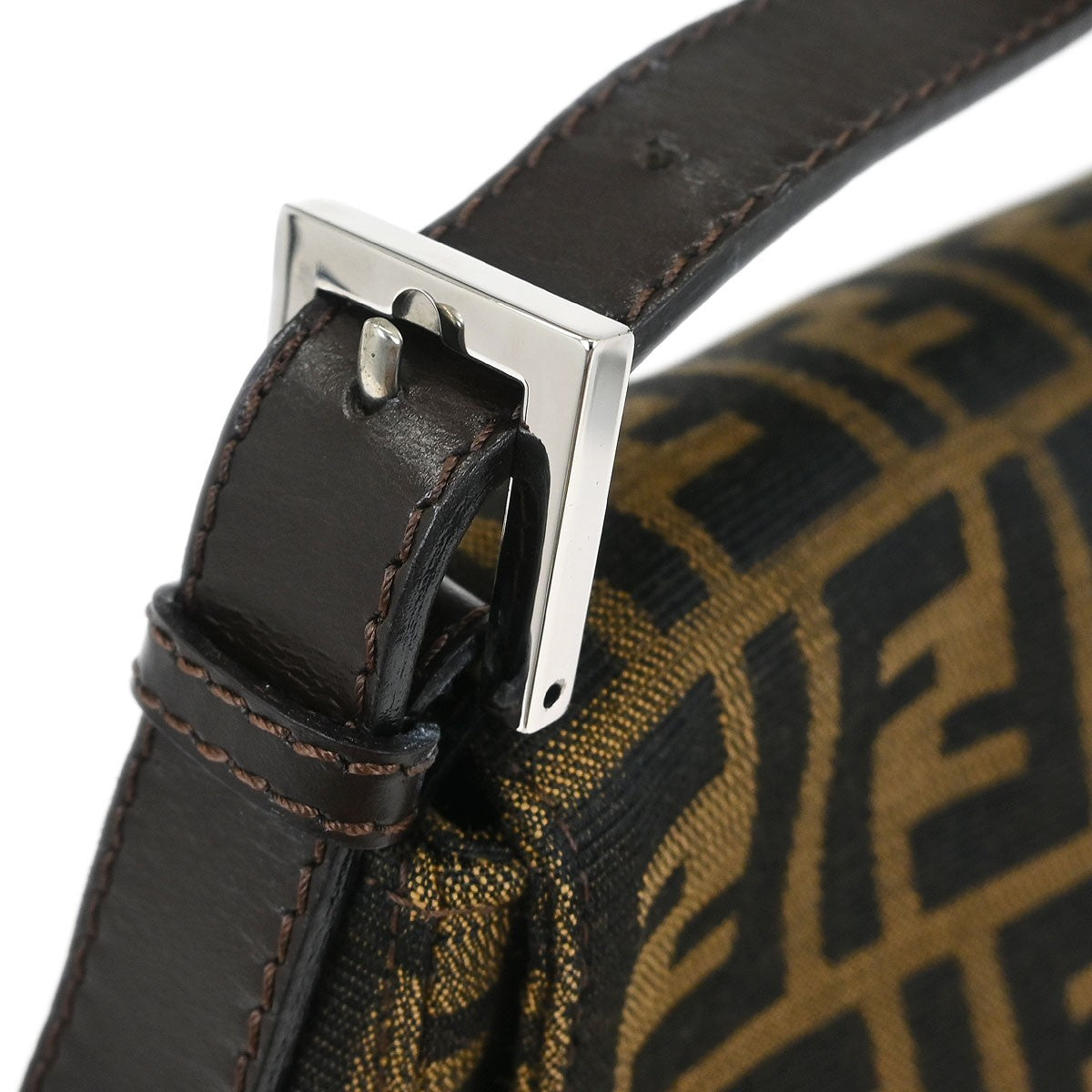 Fendi Brown Canvas Zucca Mamma Baguette Handbag