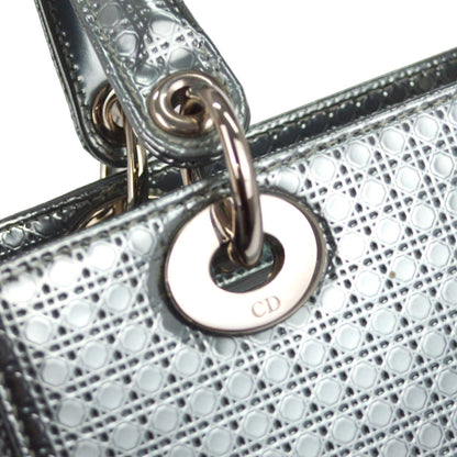 Christian Dior Metallic Silver Micro Cannage Lady Dior