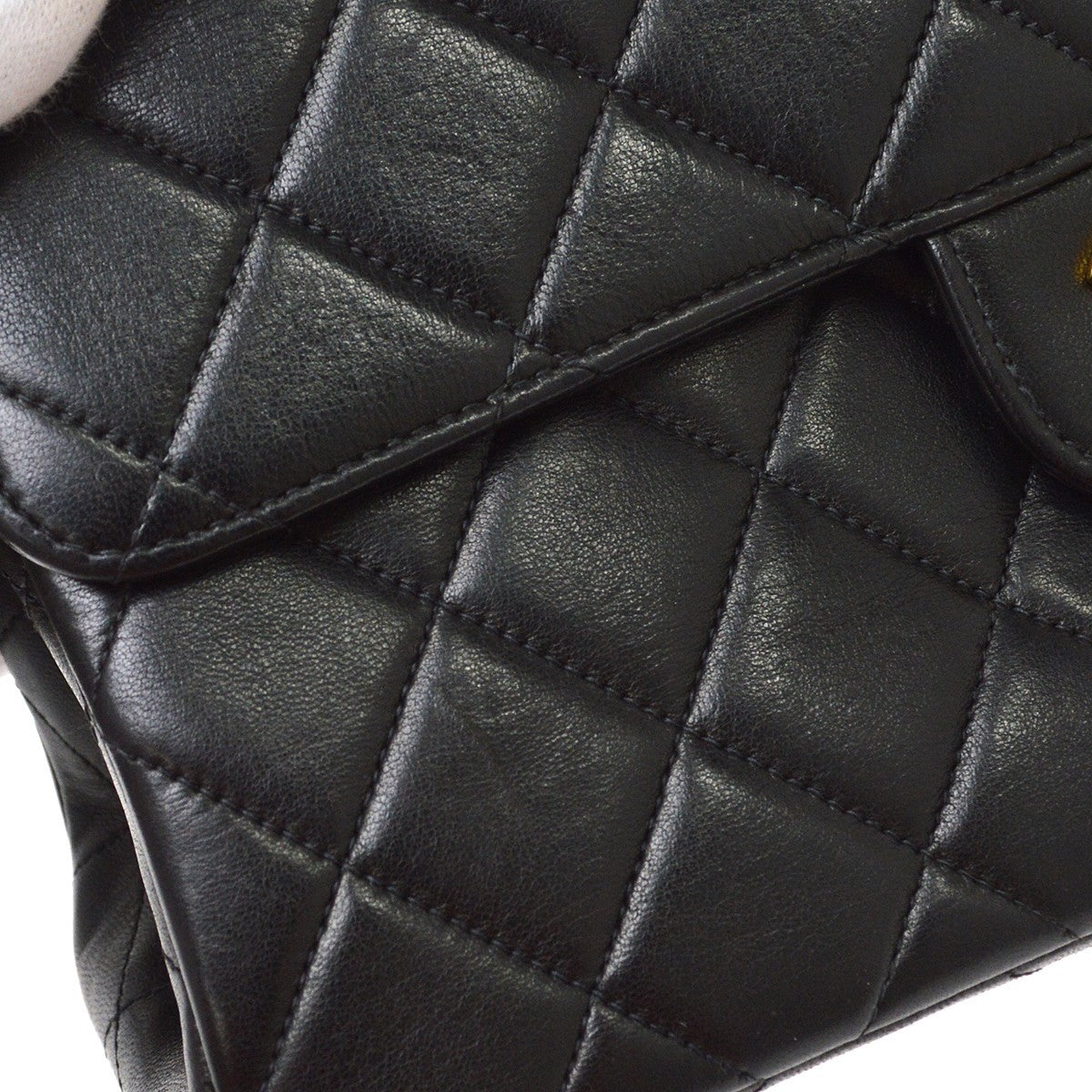Chanel Black Lambskin Double Sided Classic Flap Handbag