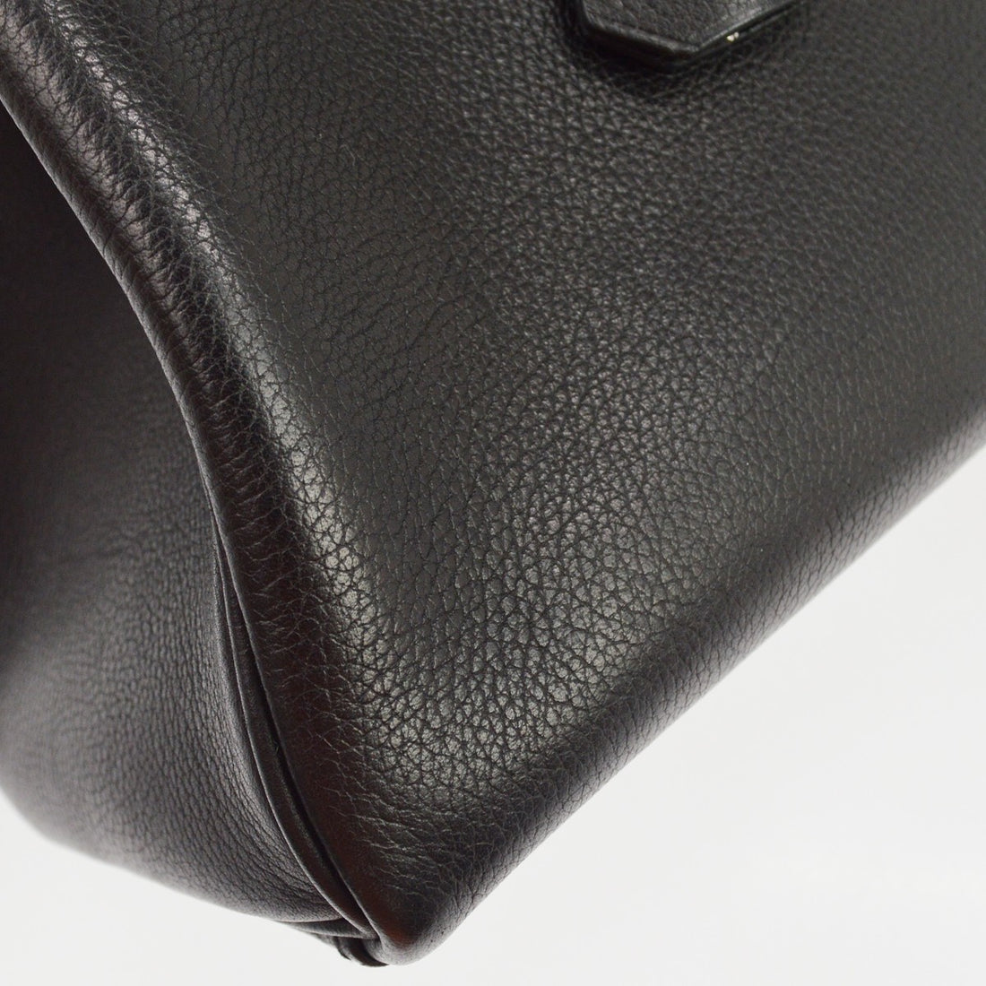 Borsa Hermès Kelly 32 Retourne Vintage in Pelle Evergrain Nera