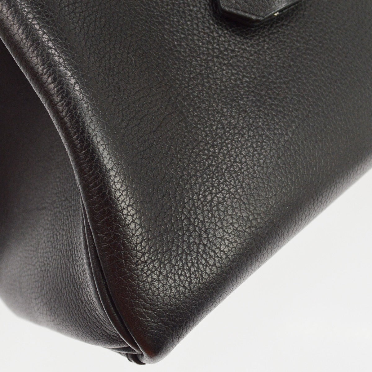 Borsa Hermès Kelly 32 Retourne Vintage in Pelle Evergrain Nera