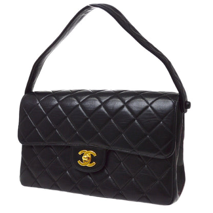 Chanel Black Lambskin Double Sided Classic Flap Handbag