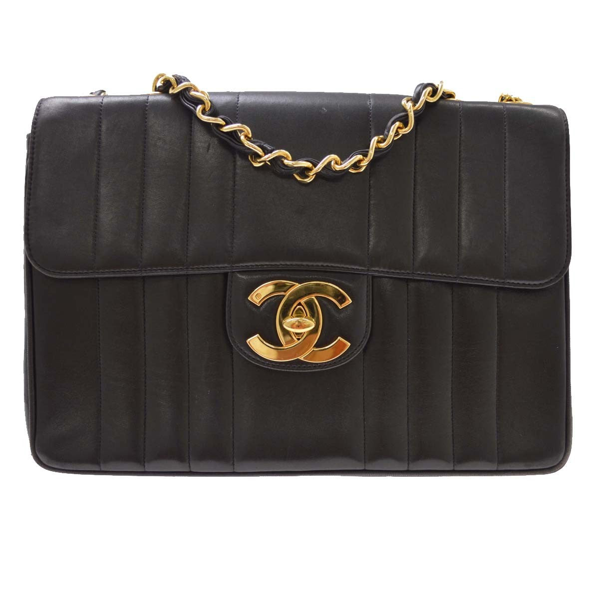 Chanel Black Caviar Mademoiselle Jumbo Classic Flap Bag