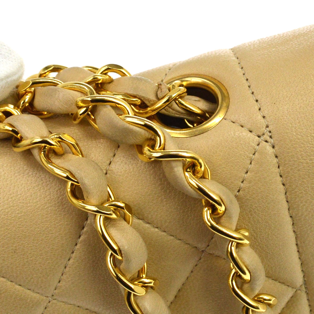 Borsa Chanel Small Diana Vintage in Pelle di Agnello Beige