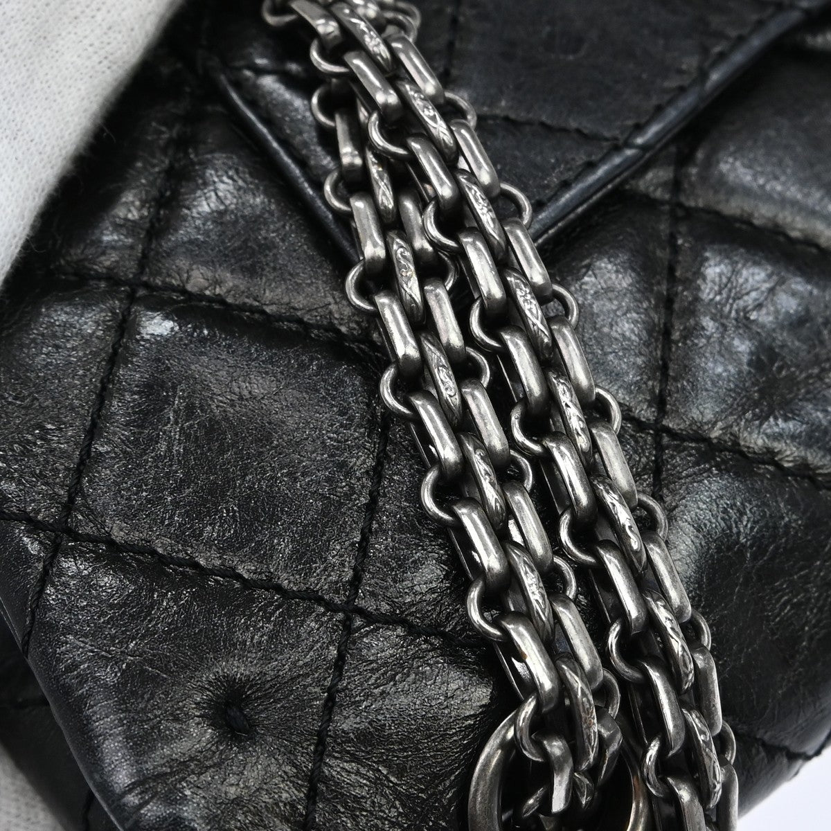 Chanel 2.55 Reissue Flap Black Aged Calfskin Shoulder Bag Vintage