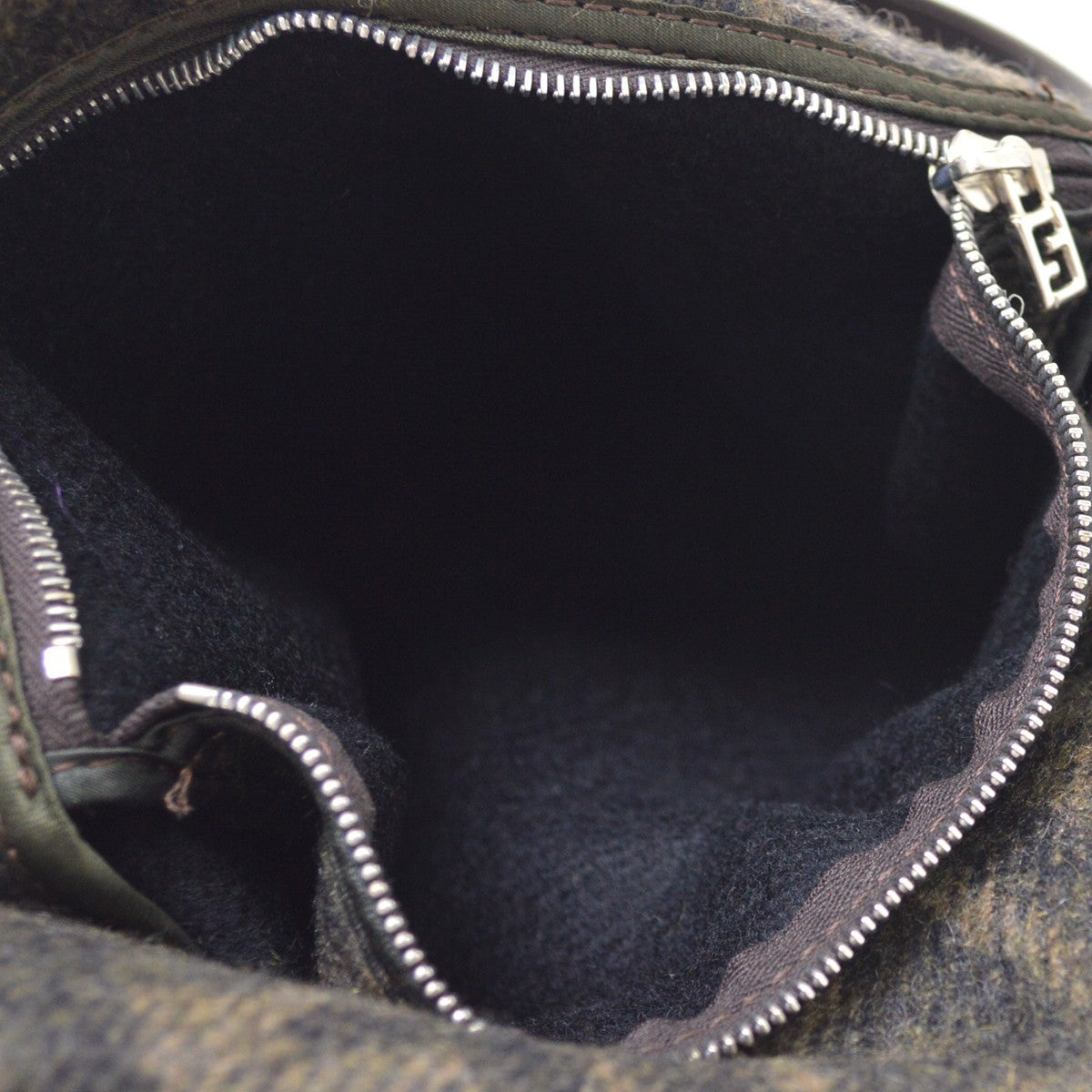 Fendi Brown Wool Mamma Baguette Handbag