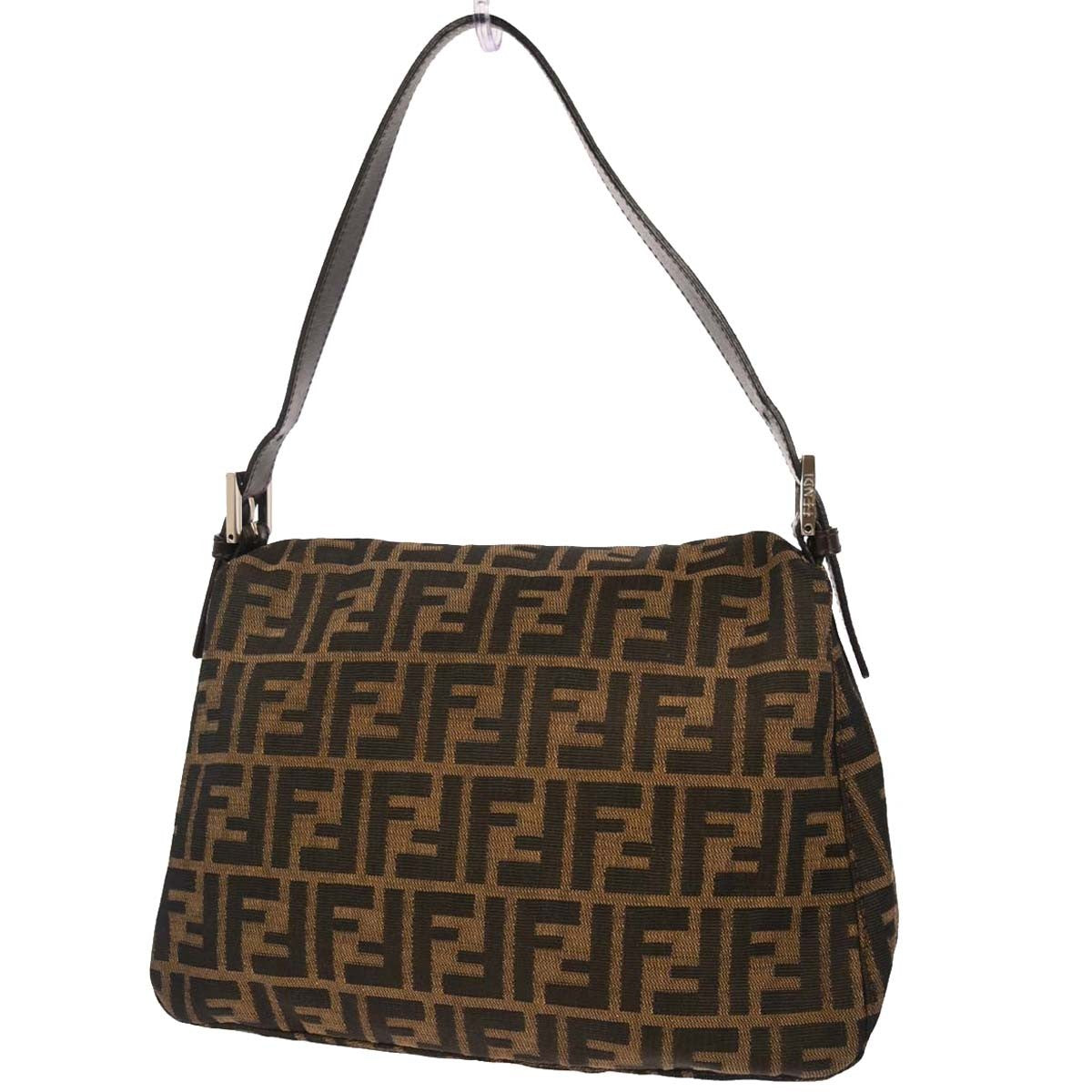 Fendi Brown Canvas Zucca Mamma Baguette Handbag