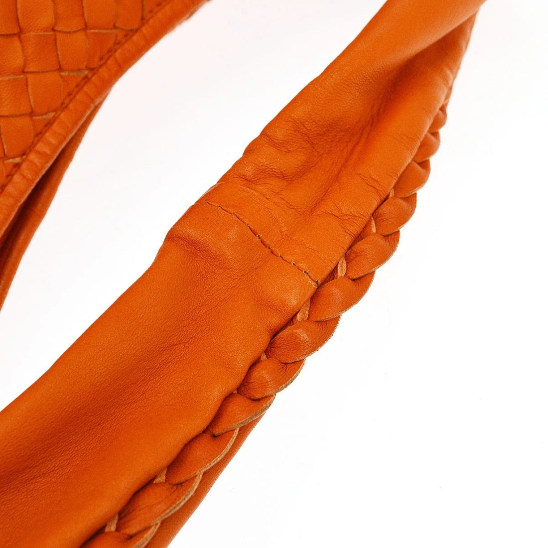 Borsa Bottega Veneta Intrecciato Hobo Handbag Vintage in Pelle Arancione