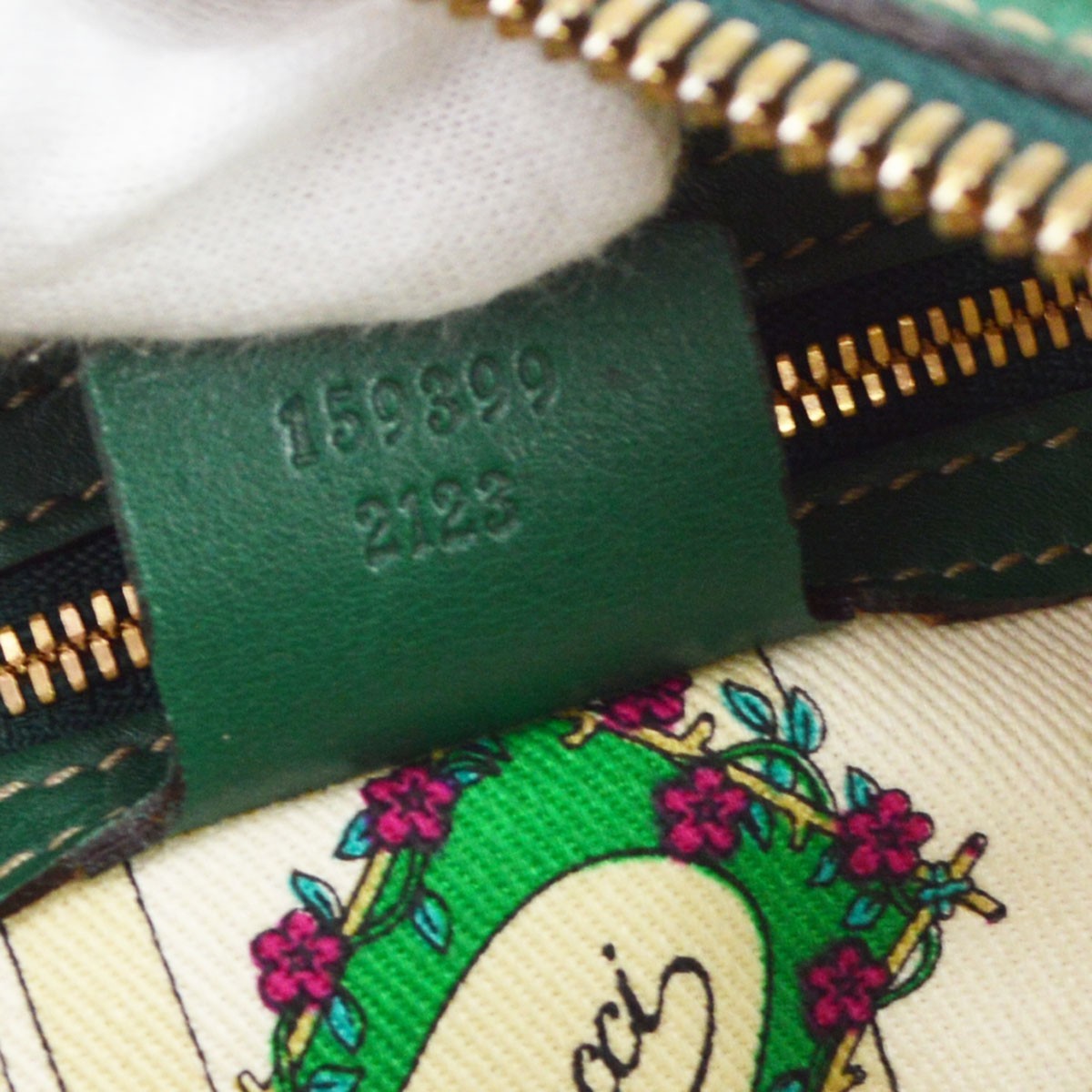 Gucci Green GG Canvas Wave Boston Bag