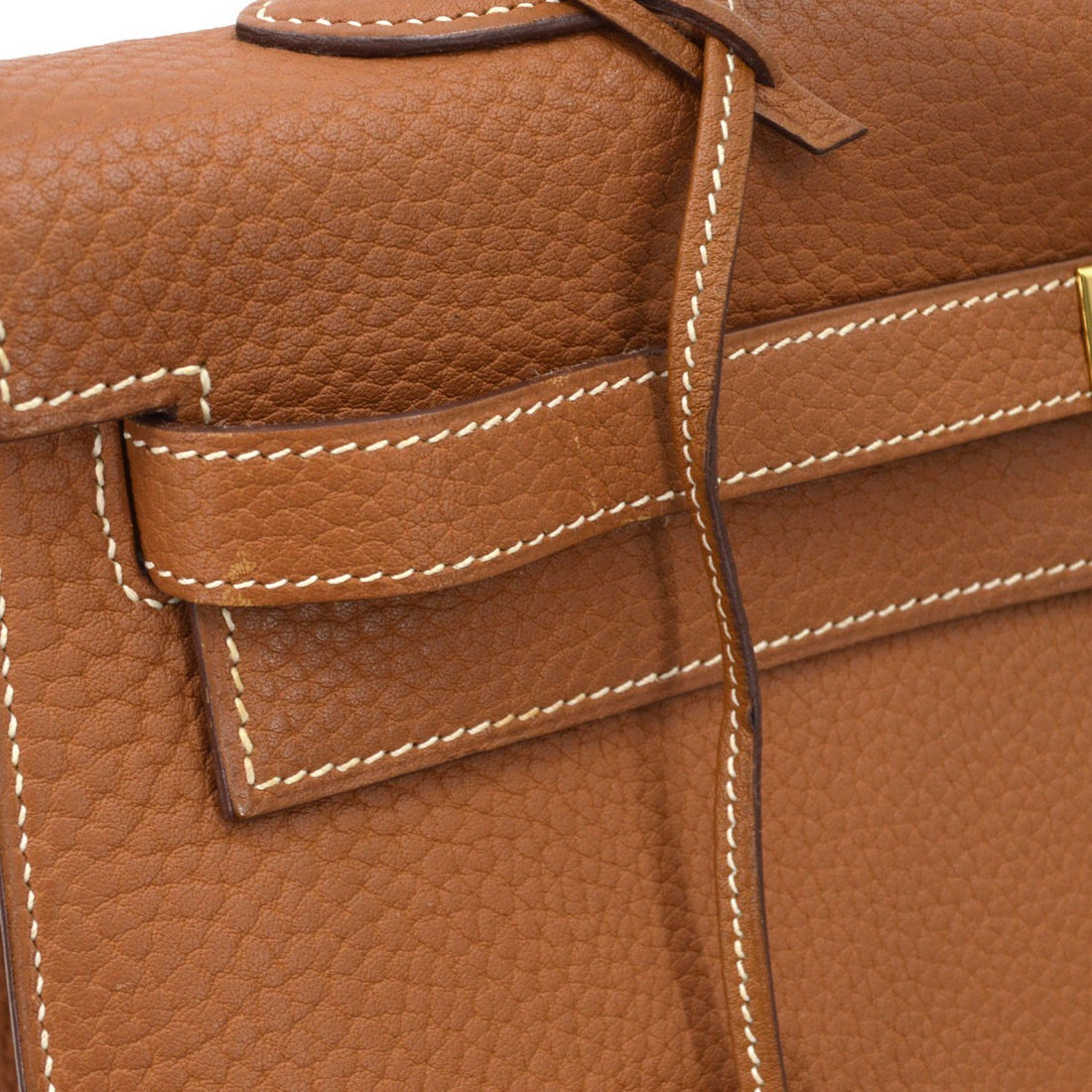 Borsa Hermès Kelly 35 Sellier 2way Vintage in Pelle Fjord Gold