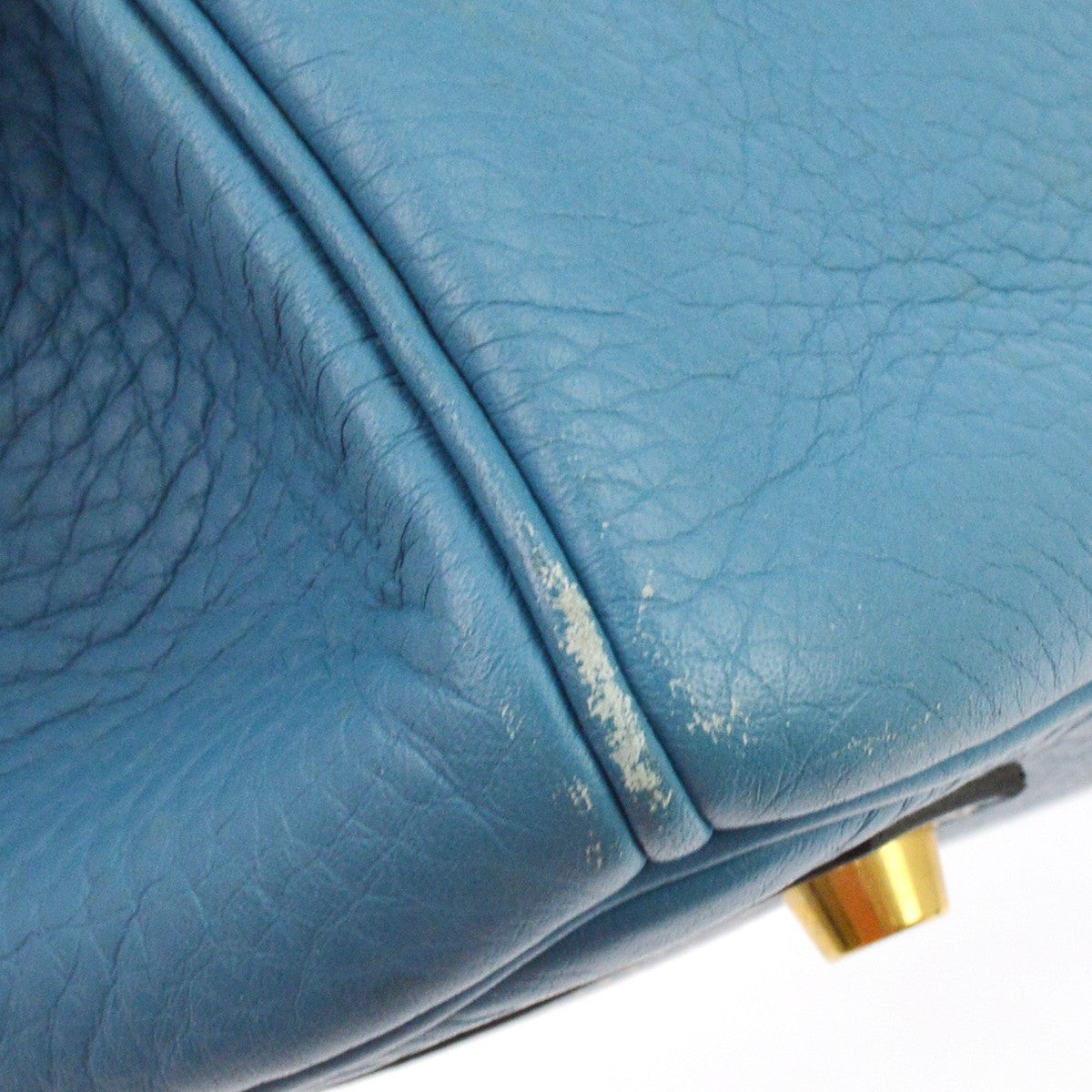 Borsa Hermès Birkin 35 Vintage in Pelle Clémence Blu