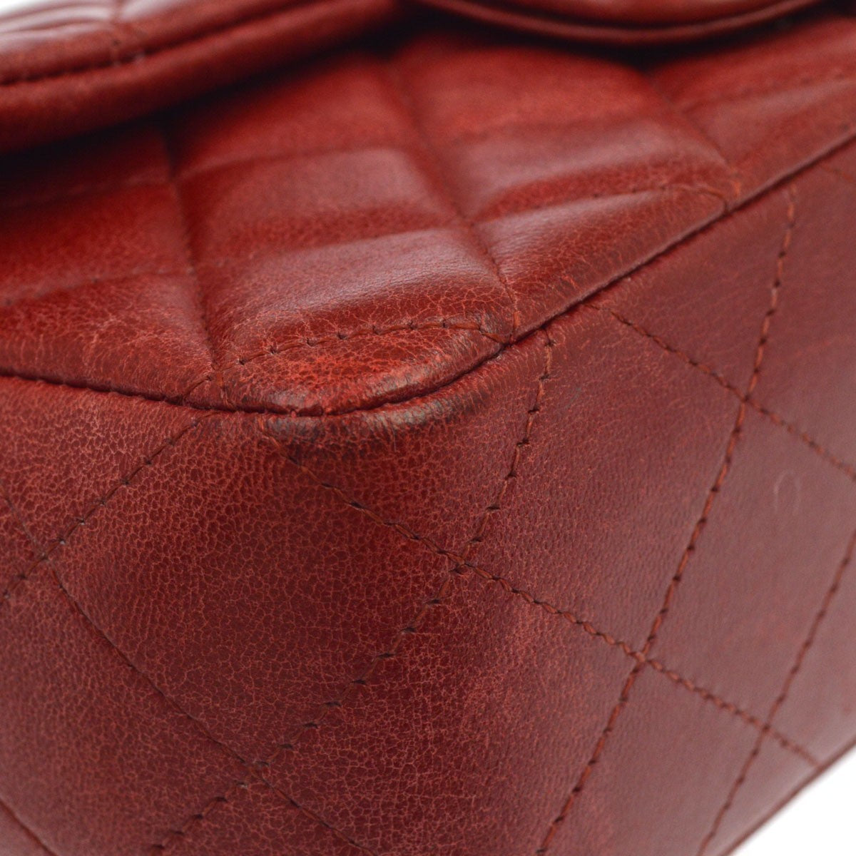 Borsa Chanel Single Flap Vintage in Pelle di Agnello Rossa