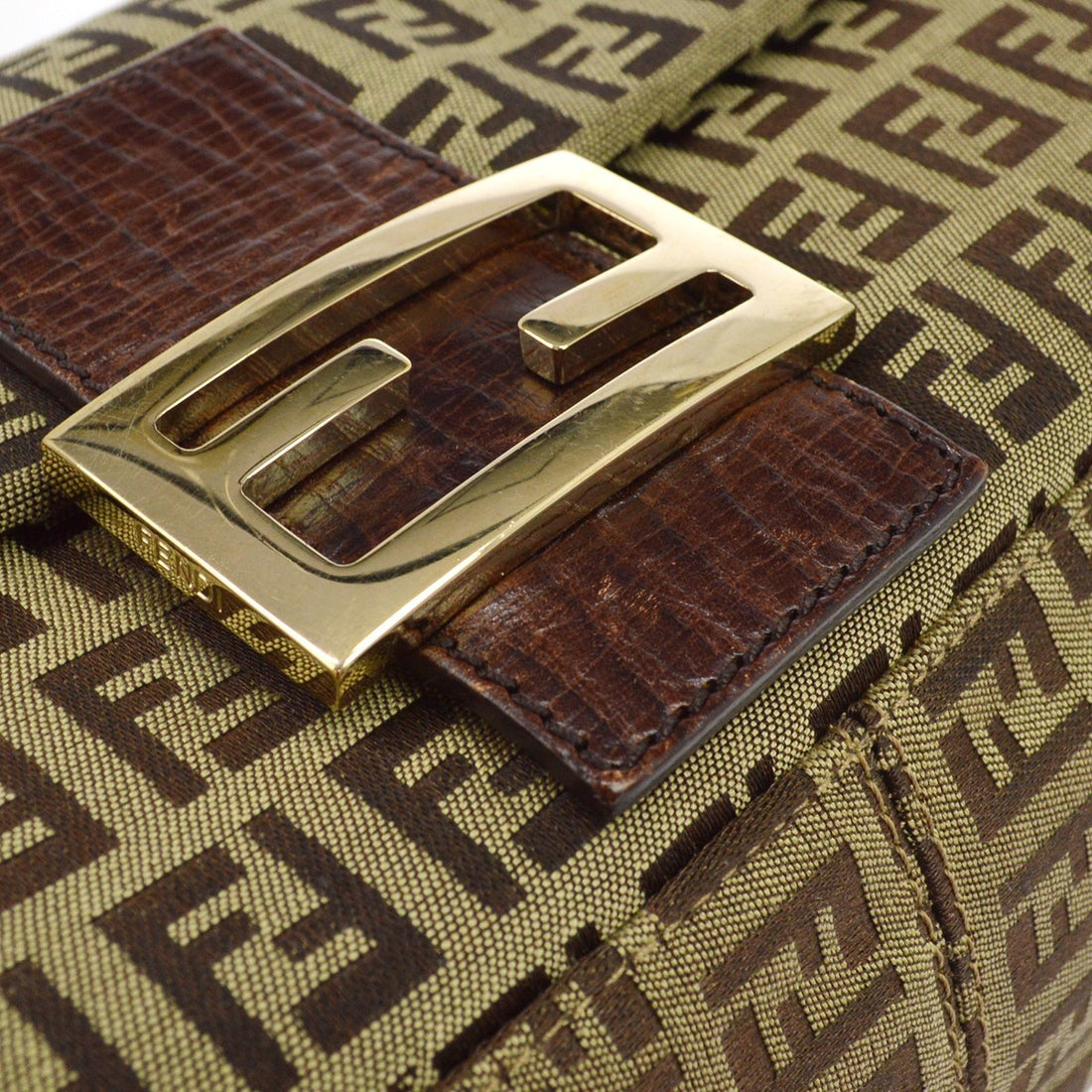 Borsa Fendi Brown Zucchino Mamma Baguette Handbag Vintage in Zucchino Canvas Marrone