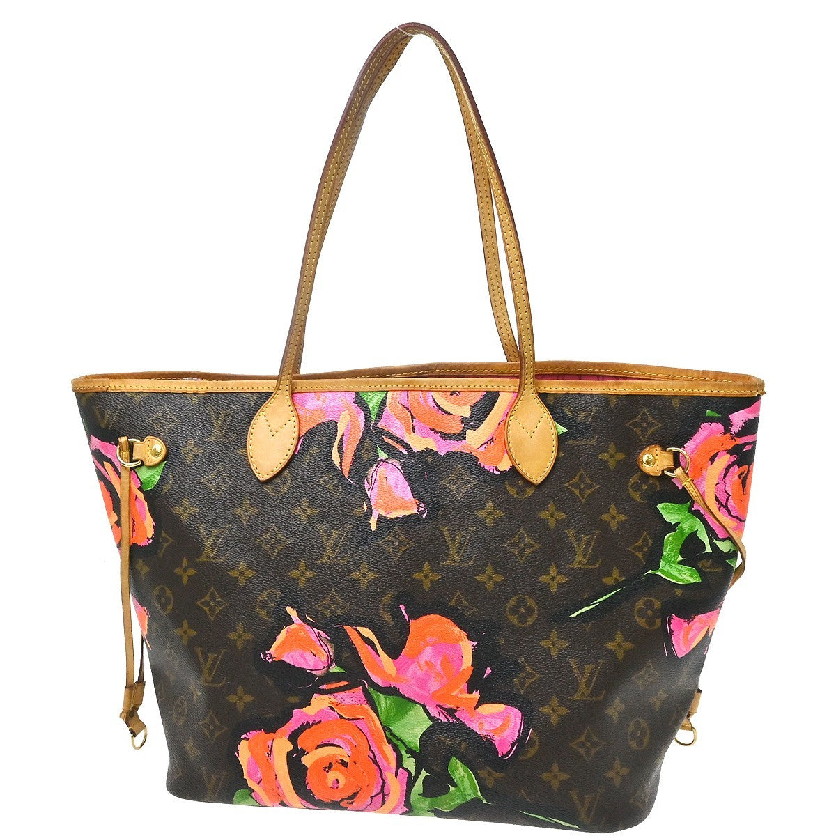 Louis Vuitton Rose Neverfull MM Shoulder Tote Bag