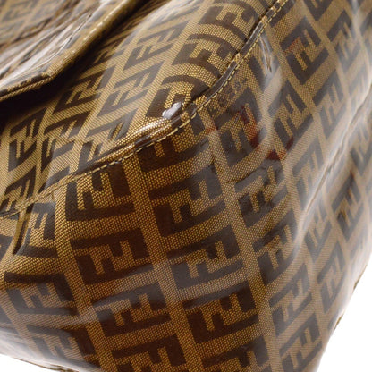 Fendi Brown Vinyl Zucchino Mamma Baguette Handbag