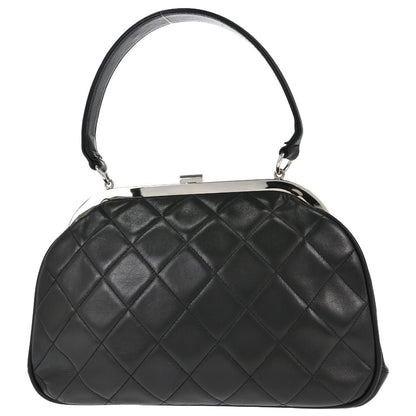 Borsa Chanel Kiss Lock Vintage in Pelle di Agnello Nera