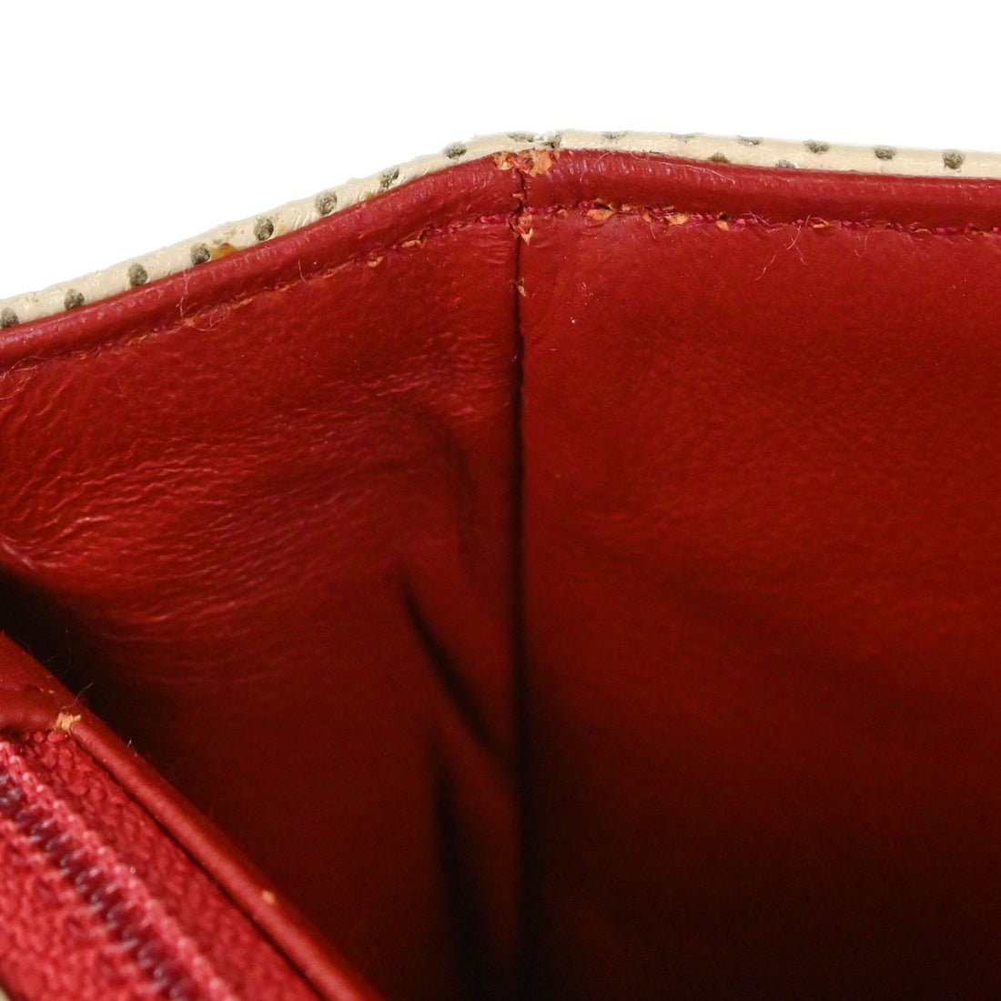 Borsa Chanel Single Flap Media Vintage in Vernice Beige e Rossa