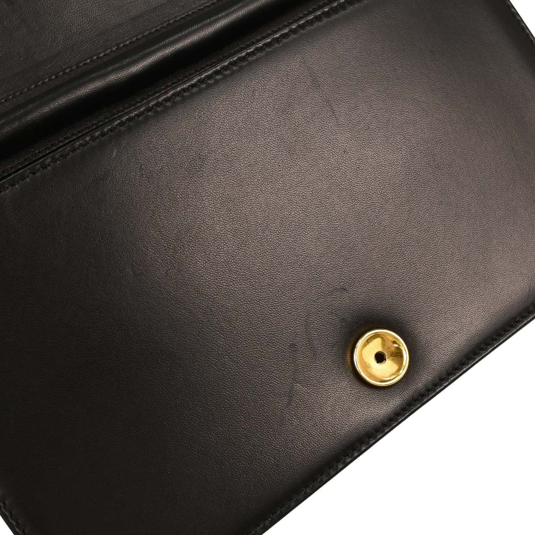 Borsa Chanel Pushlock Full Flap Vintage in Pelle di Agnello Nera