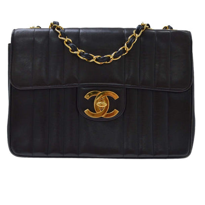 Chanel Black Lambskin Mademoiselle Jumbo Classic Flap Bag