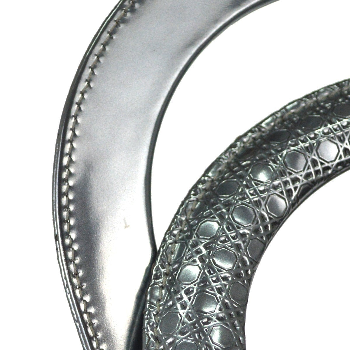 Christian Dior Metallic Silver Micro Cannage Lady Dior