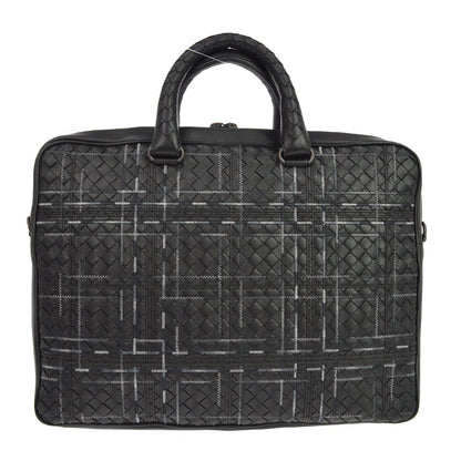 Bottega Veneta Intrecciato Briefcase Vintage in Pelle Nera