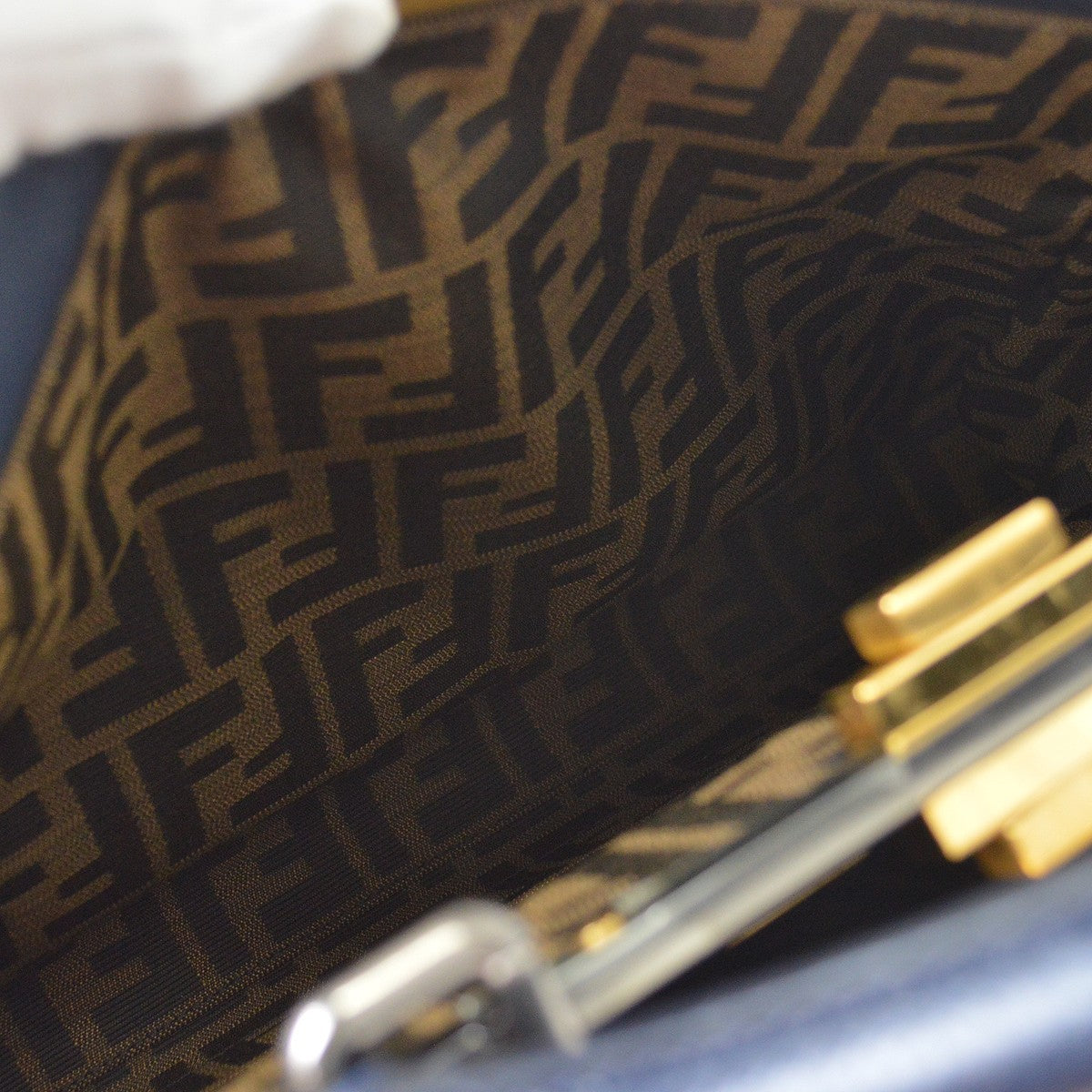 Fendi Navy Peekaboo Handbag