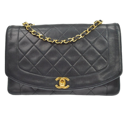 Chanel Black Lambskin Medium Diana Shoulder Bag