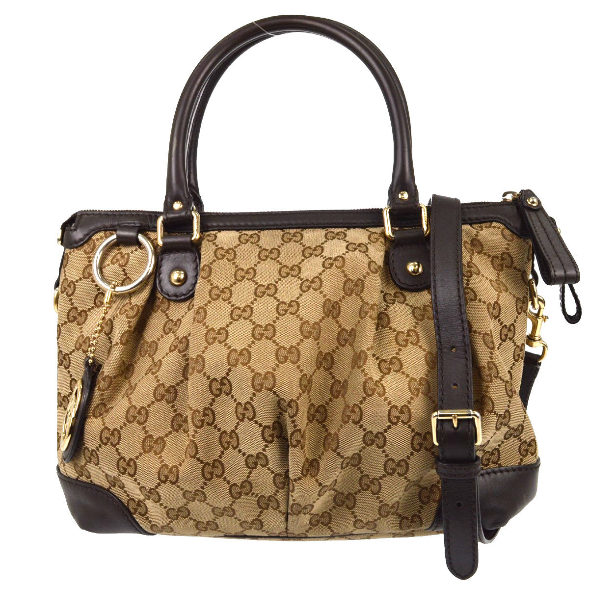 Gucci Beige GG Sukey 2way Handbag Vintage