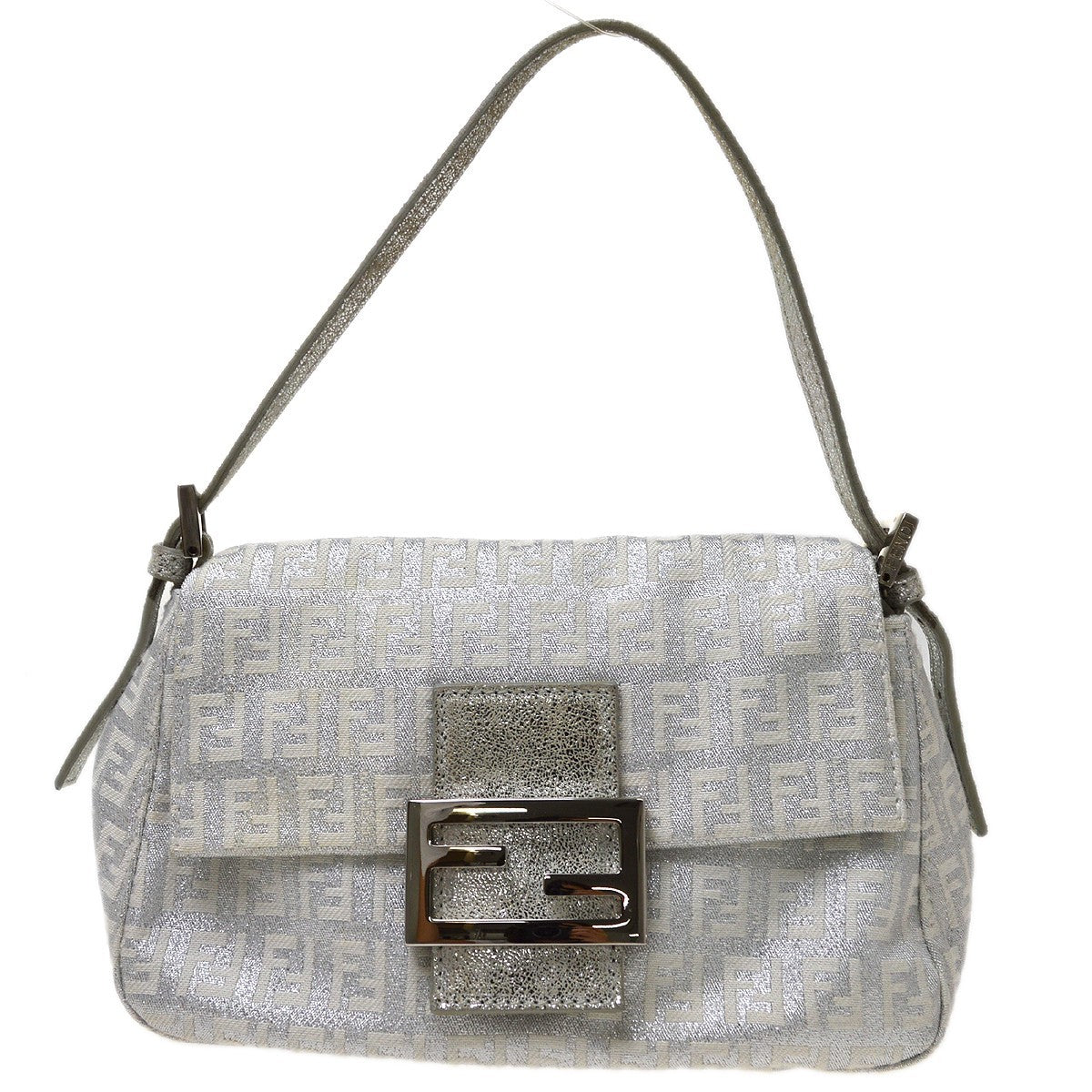 Fendi White Canvas Zucchino Handbag