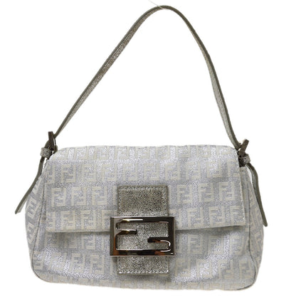 Fendi White Canvas Zucchino Handbag