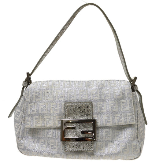 Fendi White Canvas Zucchino Handbag