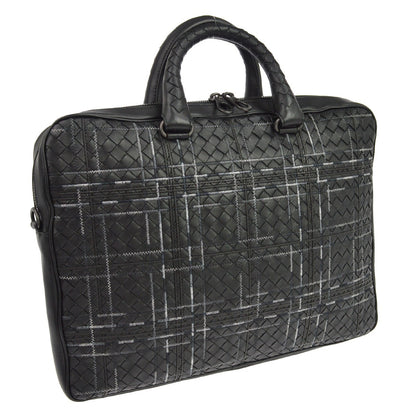 Bottega Veneta Intrecciato Briefcase Vintage in Pelle Nera