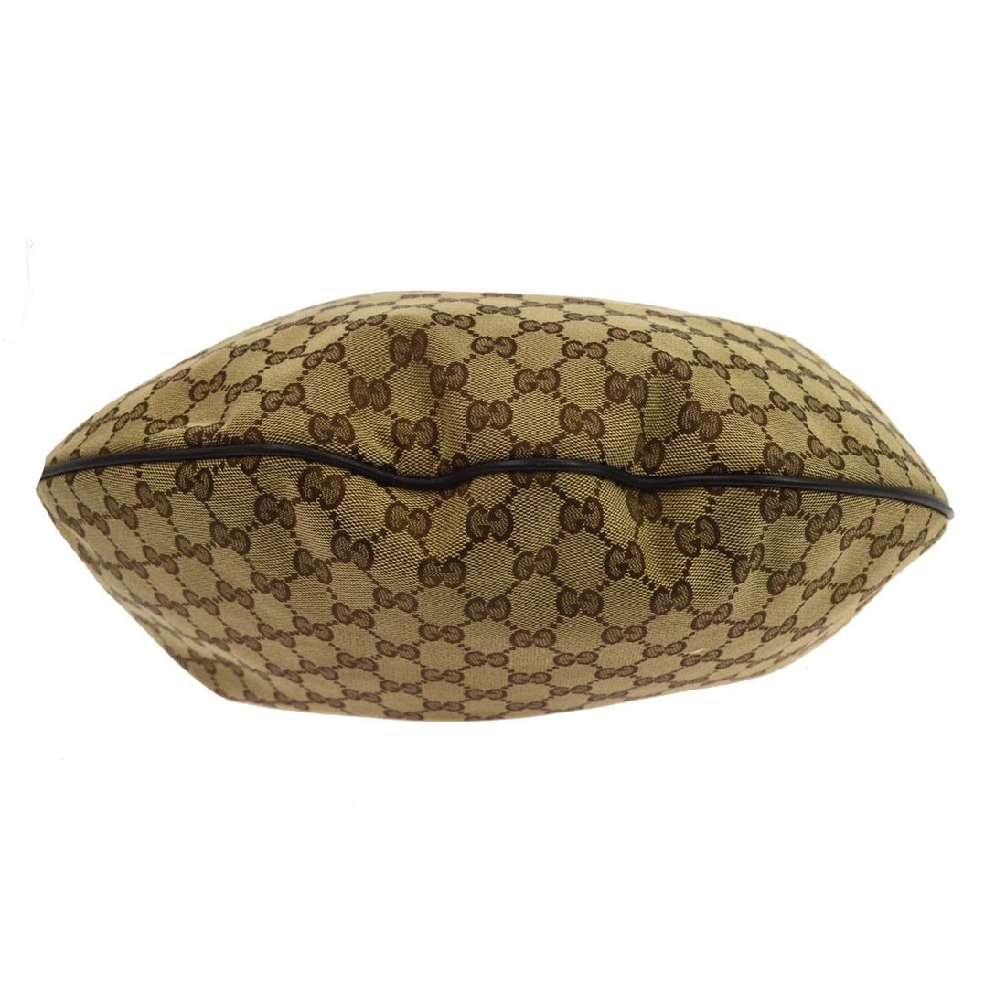 Borsa Gucci GG Canvas Wave Horsebit Hobo Bag Vintage in Tela, Pelle Beige