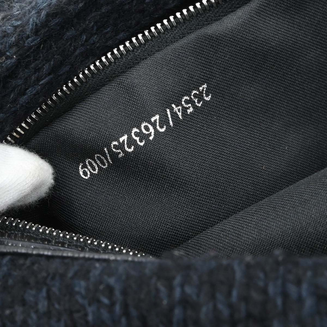 Borsa Fendi Mamma Baguette Vintage in Lana Blu Navy
