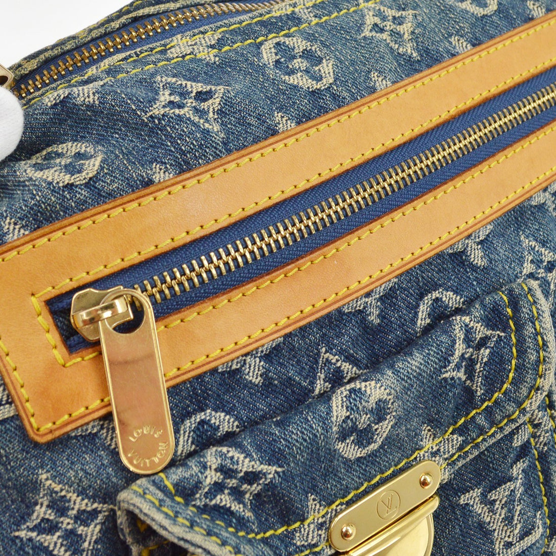 Borsa Louis Vuitton Baggy PM Vintage in Denim e Pelle Blu