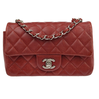 Borsa Chanel Single Flap Vintage in Pelle di Agnello Rossa