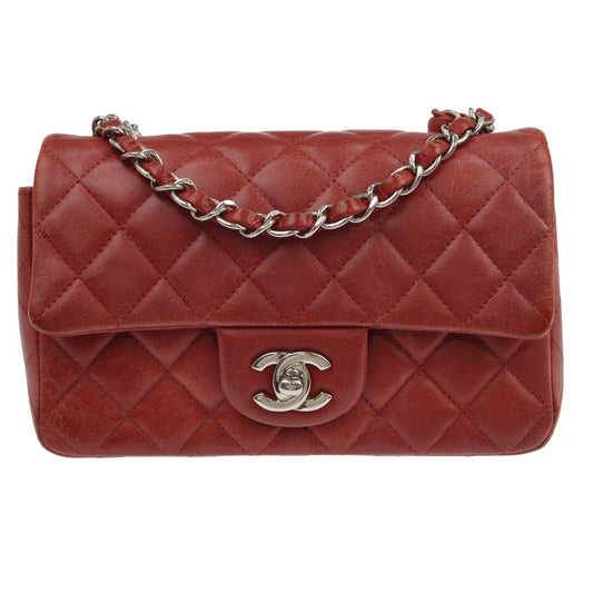Borsa Chanel Single Flap Vintage in Pelle di Agnello Rossa