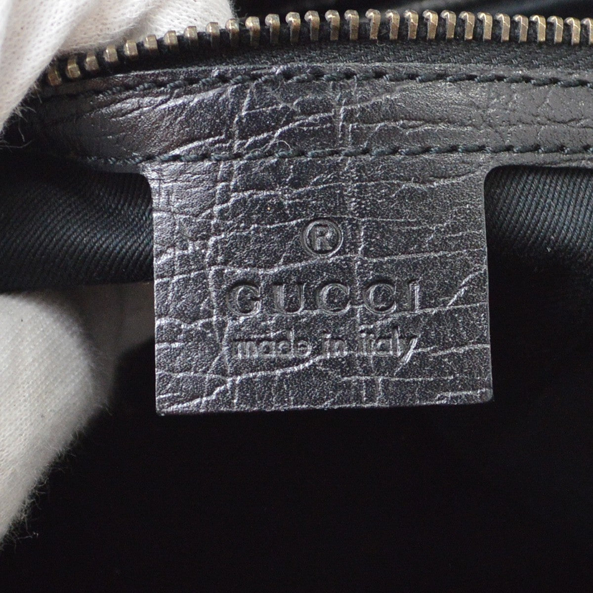 Gucci Black GG Canvas Bamboo Handbag