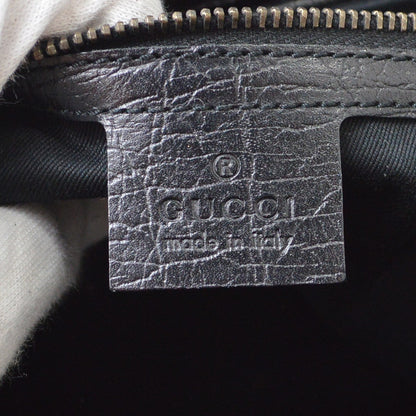 Gucci Black GG Canvas Bamboo Handbag
