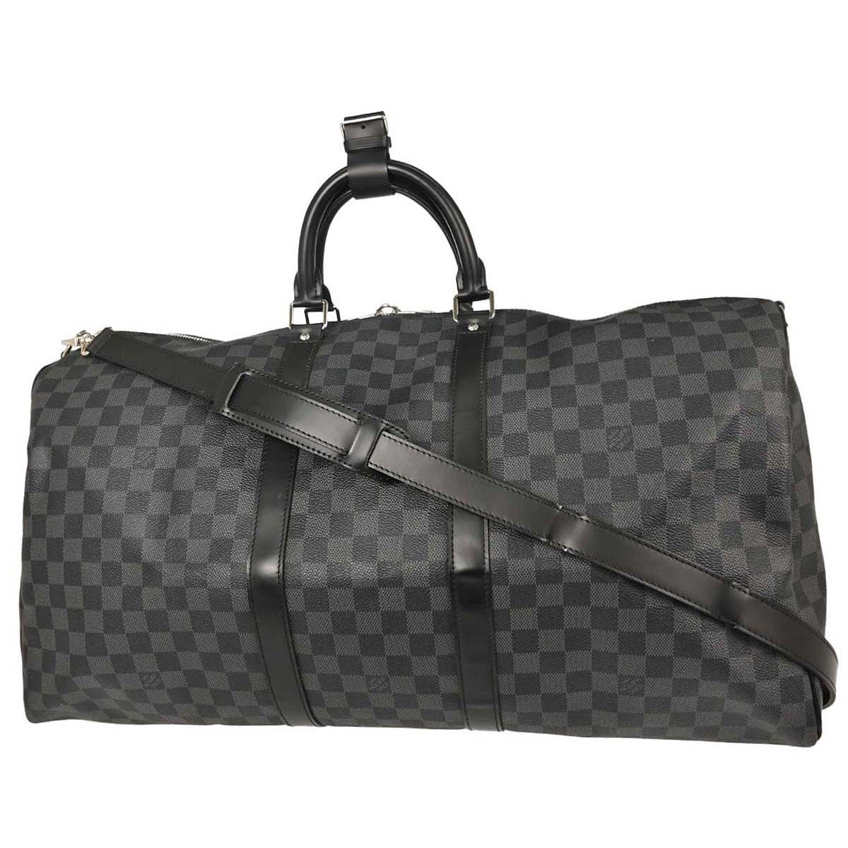 Borsa Louis Vuitton Keepall Bandouliere 55 Vintage in Tela Damier Graphite