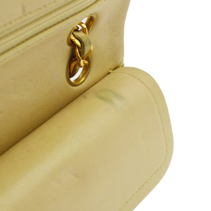 Chanel Beige Lambskin Medium Classic Double Flap Shoulder Bag