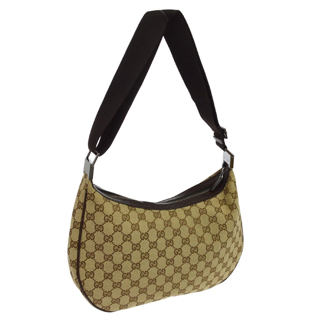 Borsa Gucci a Tracolla GG Vintage in Tela Marrone