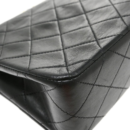 Chanel Black Lambskin Turnlock Small Full Flap Shoulder Bag