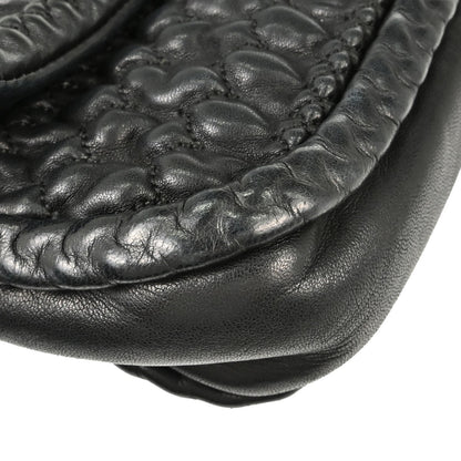 Chanel Black Lambskin Ruffled Handbag Vintage