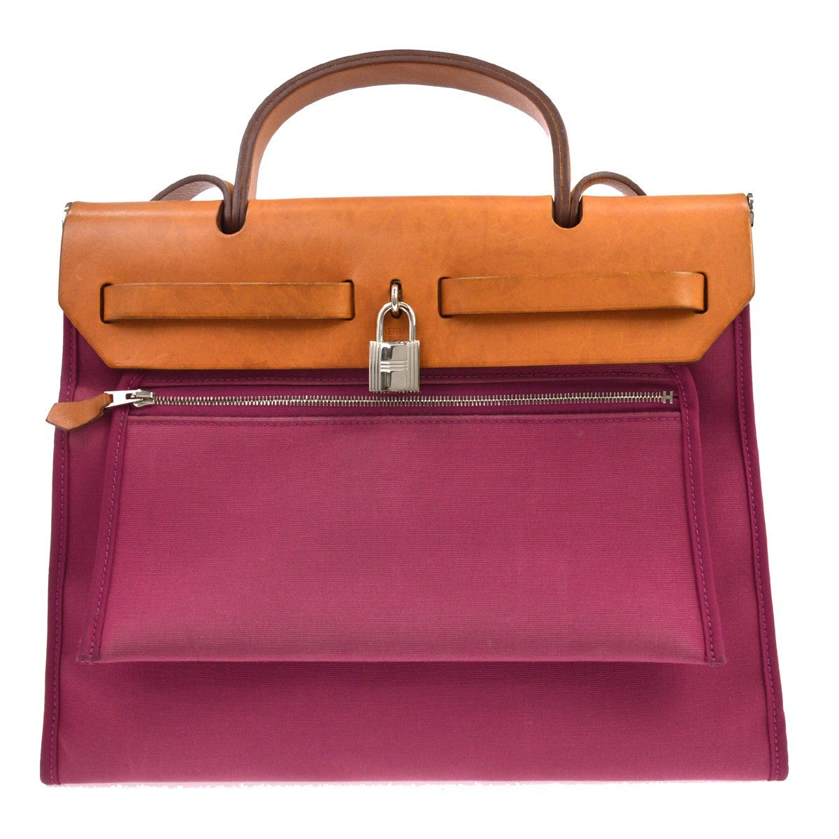 Hermes Rubis Canvas Natural Calfskin Herbag Zip PM