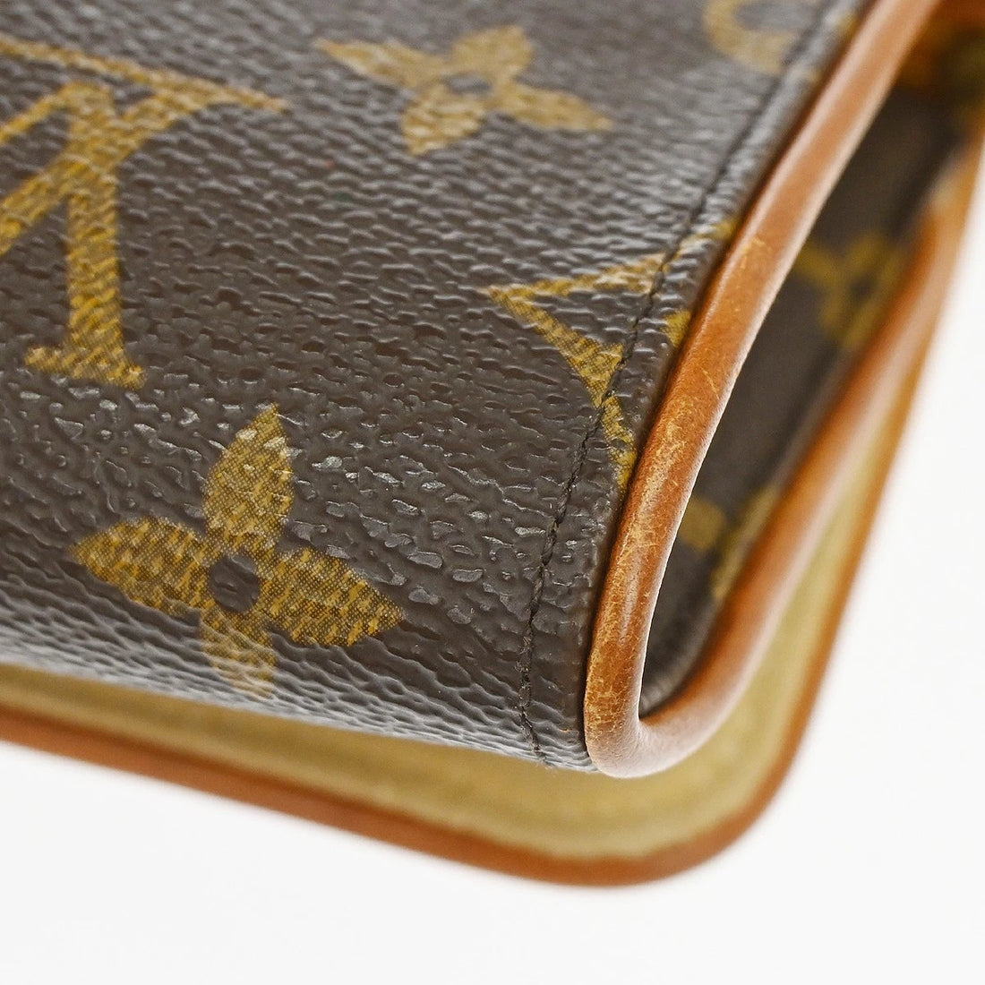 Borsa Louis Vuitton Pochette Twin GM Crossbody Bag Vintage in Monogram Canvas, Leather Marrone