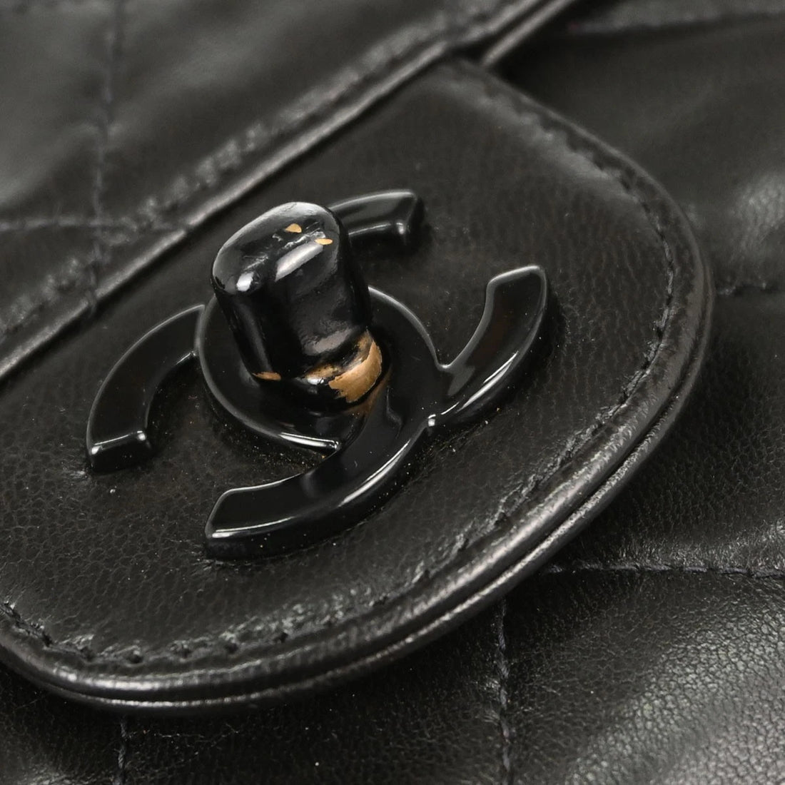 Borsa Chanel Single Flap Vintage in Pelle di Agnello Nera