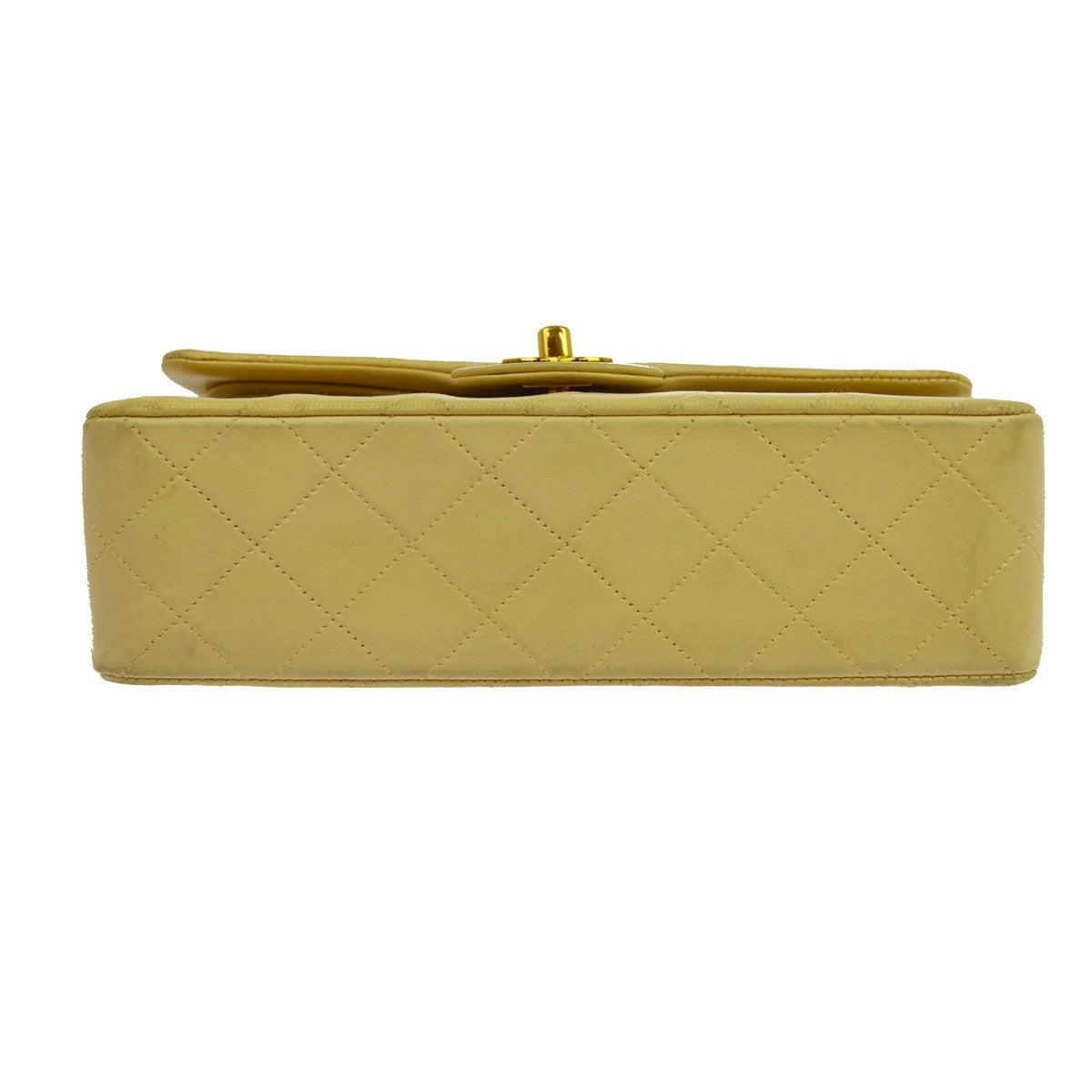 Chanel Beige Lambskin Medium Classic Double Flap Shoulder Bag