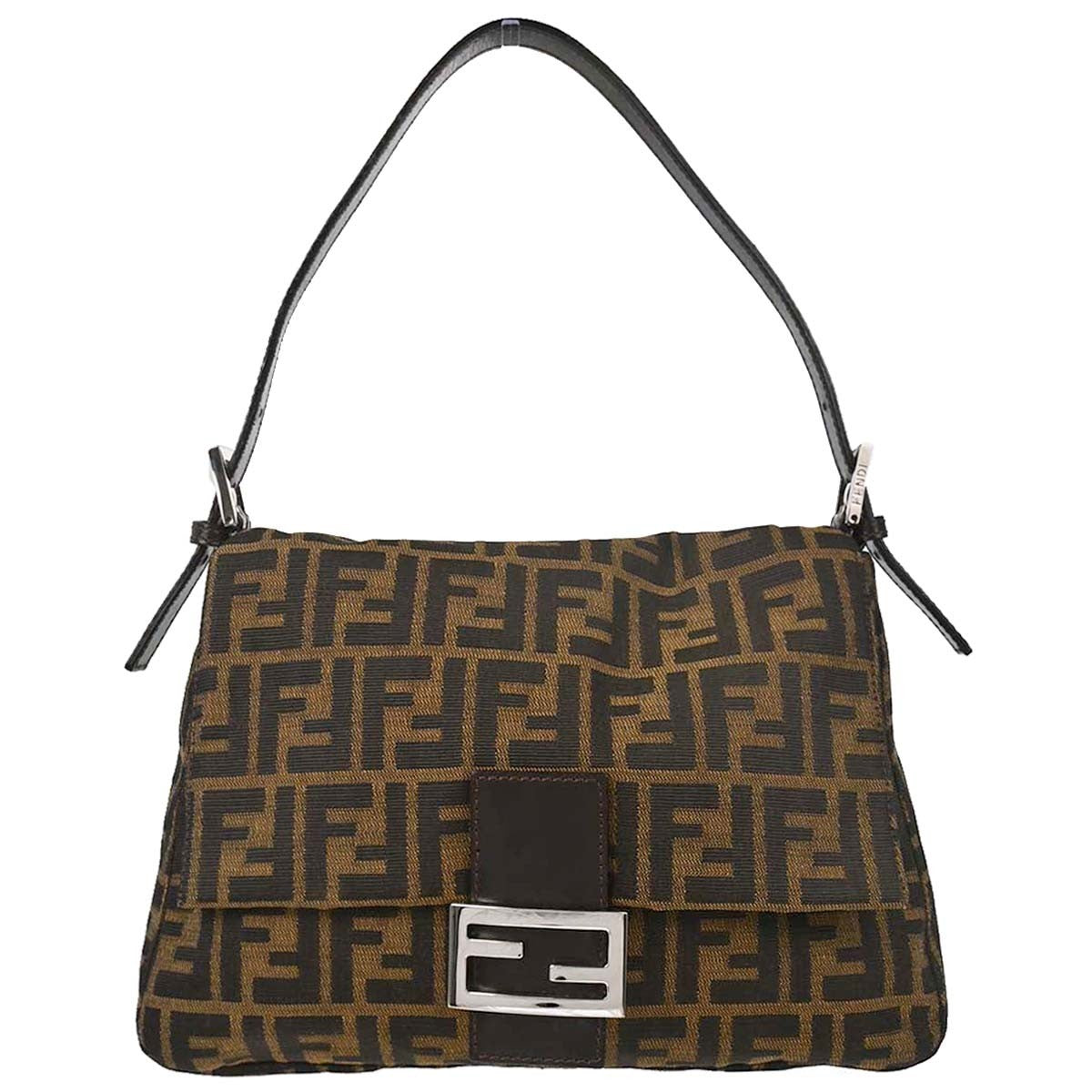 Fendi Brown Canvas Zucca Mamma Baguette Handbag